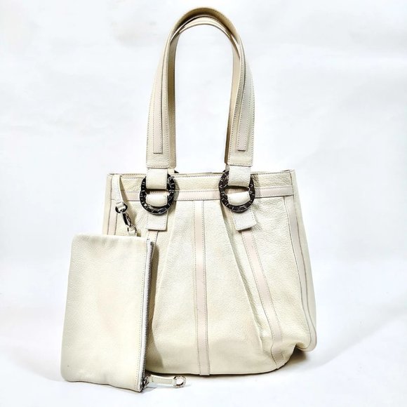 BVLGARI Handbags - Bvlgari Hand Bag White Leather 1263677